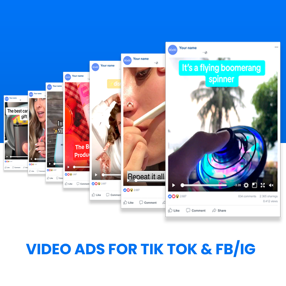 Video ads for Tik Tok & FB/IG